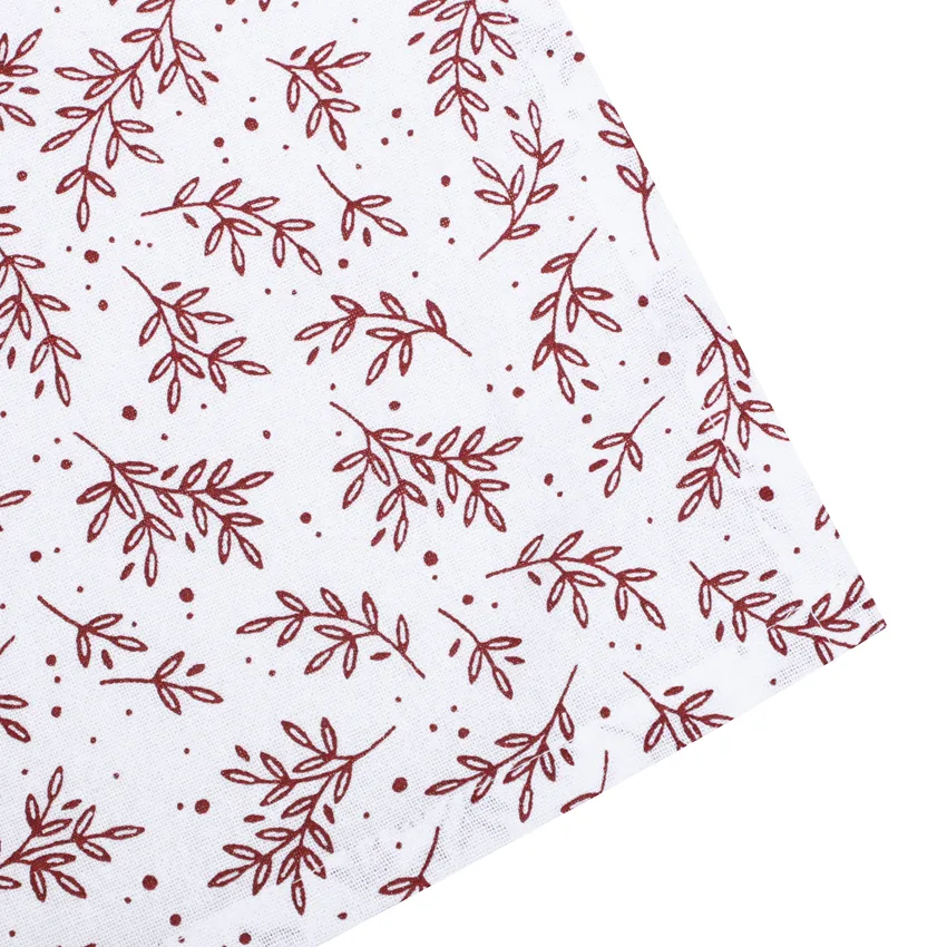 Recycled Tea Towel 2-pack Flora, White/Dark Red