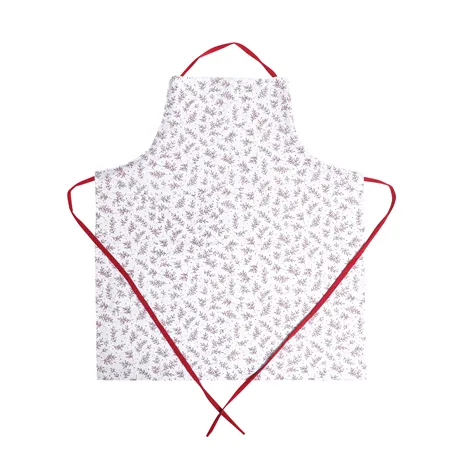 Recycled Apron Flora, White/Dark Red