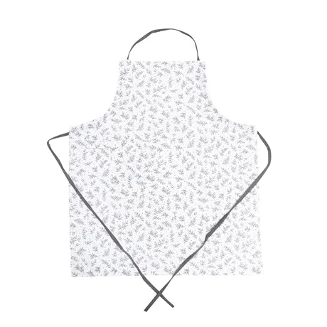 Recycled Apron Flora, White/Dark Grey