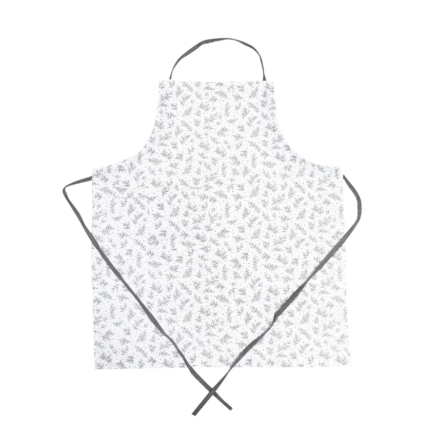 Recycled Apron Flora, White/Dark Grey