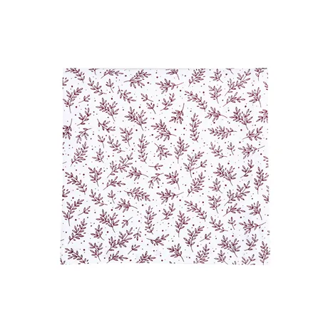Recycled Tablecloth Flora, White/Dark Red