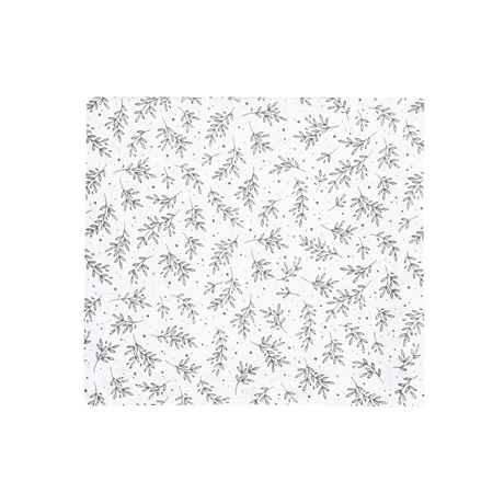 Recycled Tablecloth Flora, White/Dark Grey