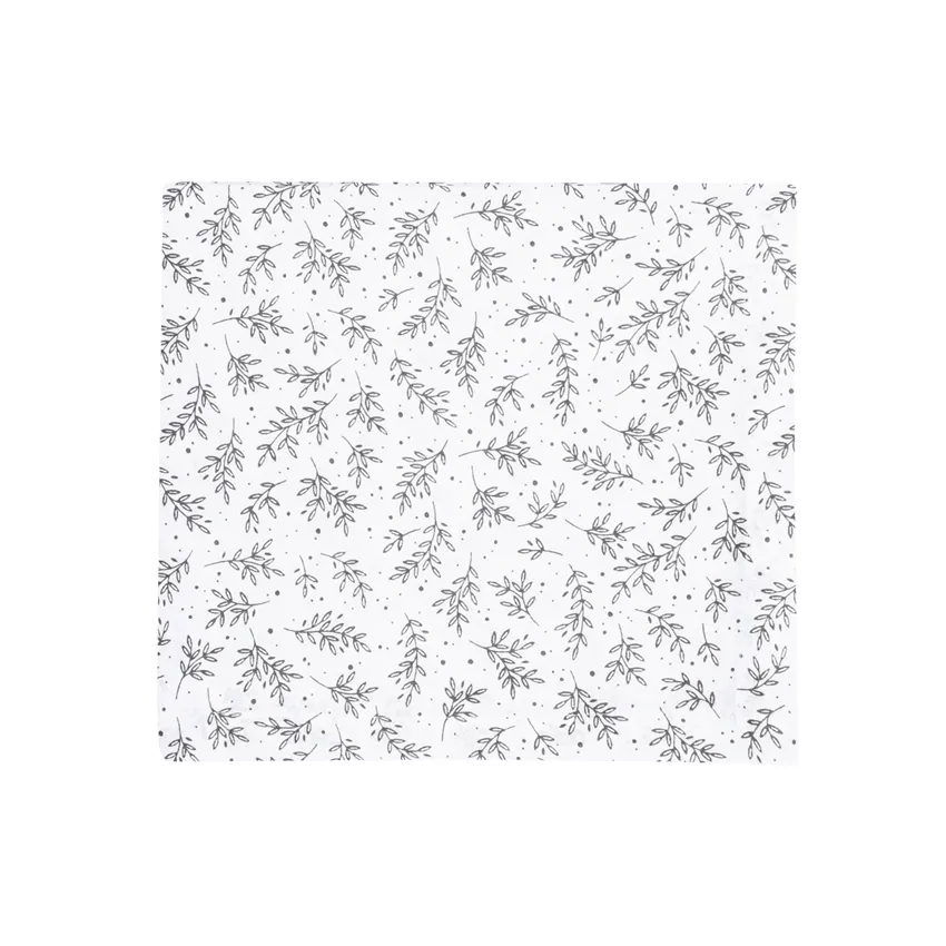 Recycled Tablecloth Flora, White/Dark Grey