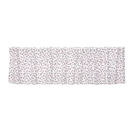 Recycled Curtain Valance Flora, White/Dark Red