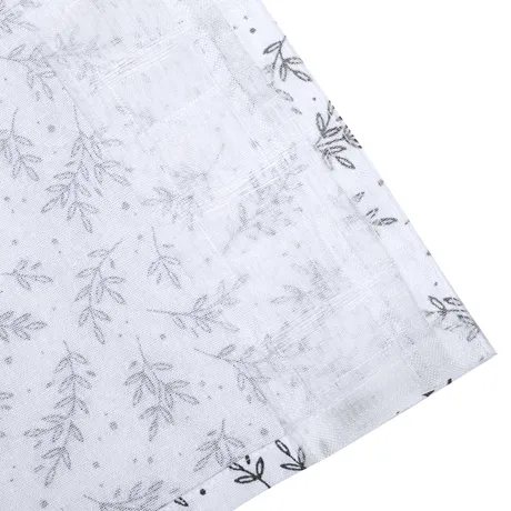 Recycled Curtain Valance Flora, White/Dark Grey