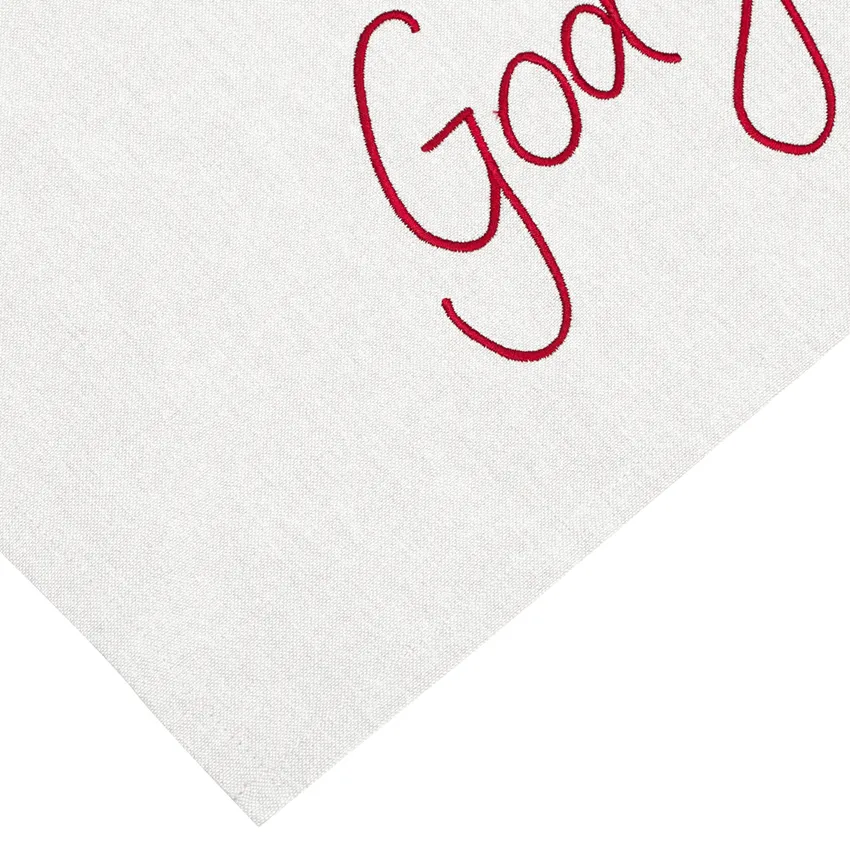 Recycled Tea Towel God Jul, Linen/Dark Red