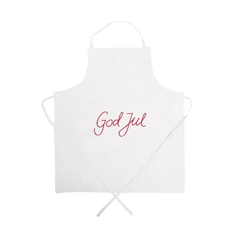 Recycled Apron God Jul, Linen/Dark Red