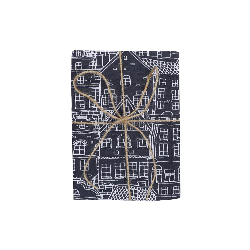 Recycled Tea Towel 2-pack Gustav, Black/White