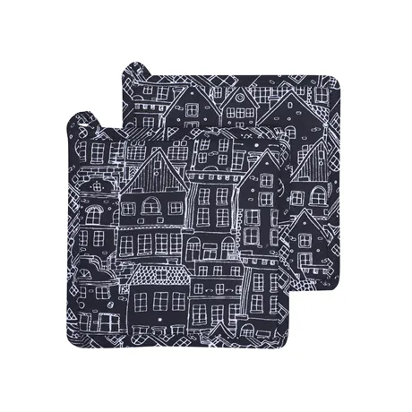 Recycled Pot Holder 2-pack Gustav, Black/White