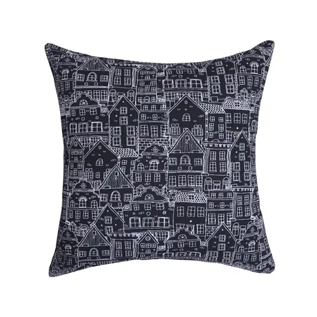 Recycled Cushion Cover Gustav, Black/White