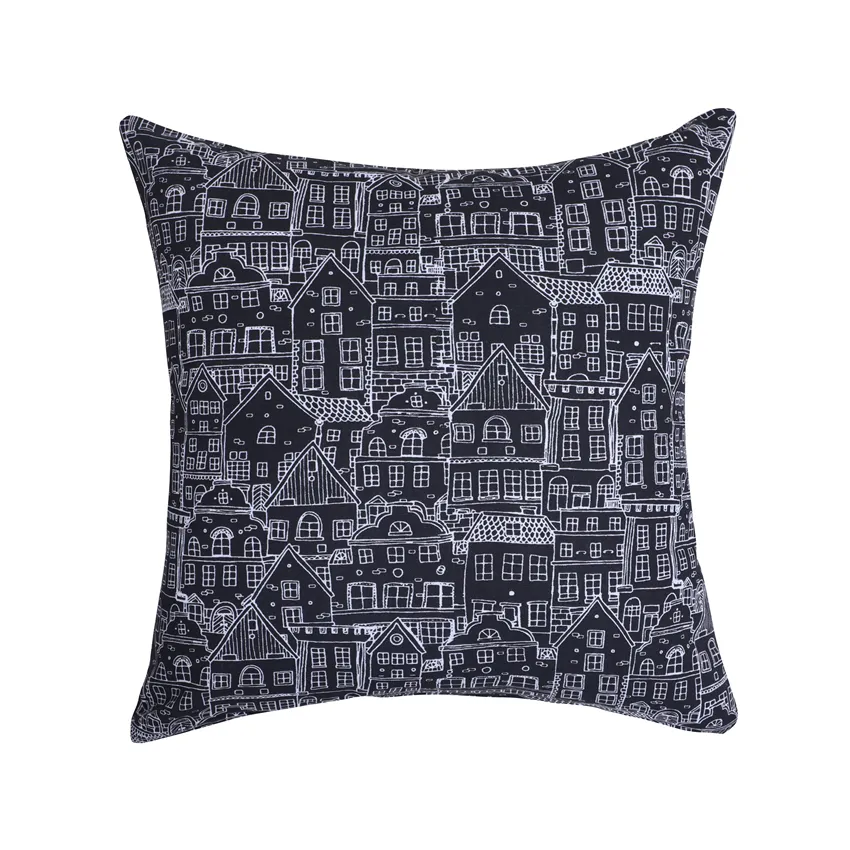 Recycled Cushion Cover Gustav, Black/White