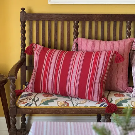 Recycled Cushion Cover Boda, Dark Red/Red