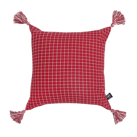 Recycled Cushion Cover Lova, Dark Red/Linen