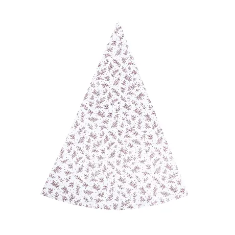 Recycled Round Tablecloth Flora, White/Dark Red