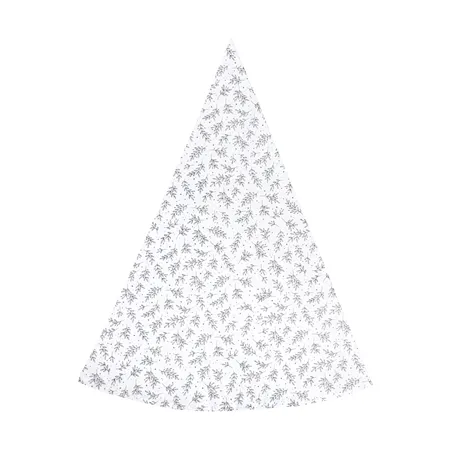 Recycled Round Tablecloth Flora, White/Dark Grey
