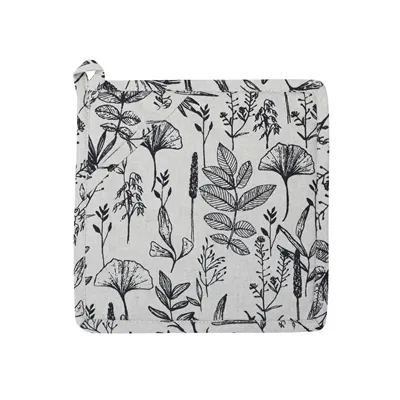 Recycled Pot Holder Ralf, Linen/Black