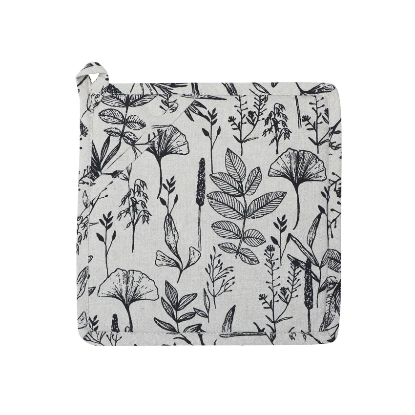 Recycled Pot Holder Ralf, Linen/Black