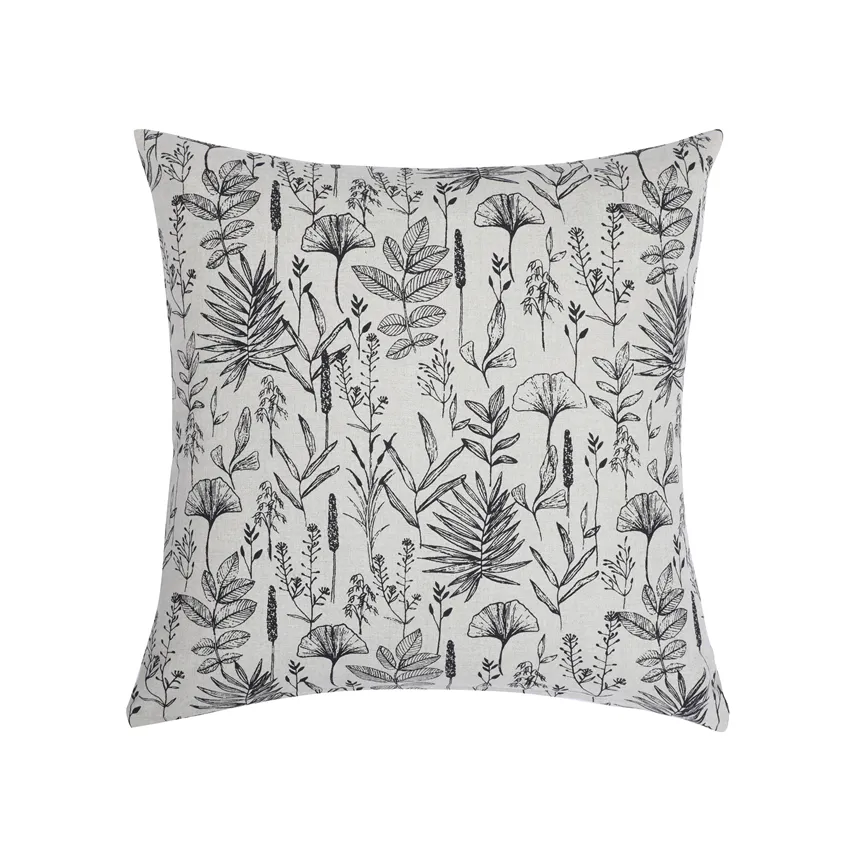 Recycled Cushion Cover Ralf, Linen/Black
