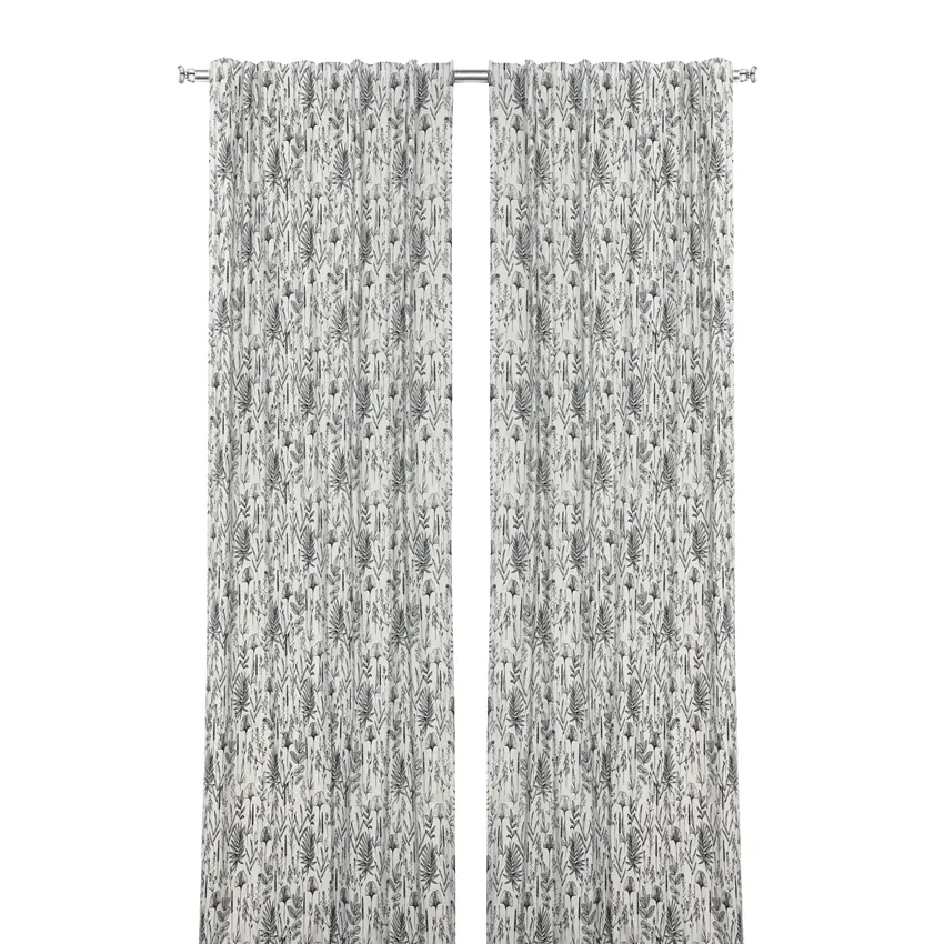 Recycled Curtain Panel 2-pack Ralf, Linen/Black