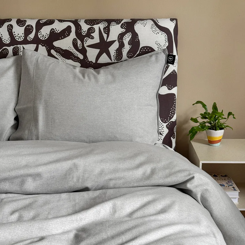 Recycled Duvet Cover Set Estelle, 2-parts, Beige/Light Grey