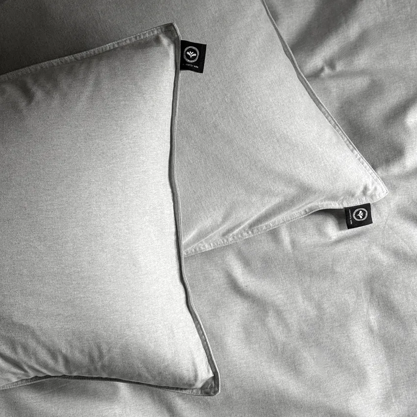 Recycled Pillowcase Estelle, Beige/Light Grey