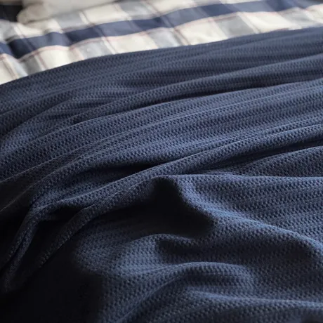 Recycled Bedspread Rasmus, Navy Blue