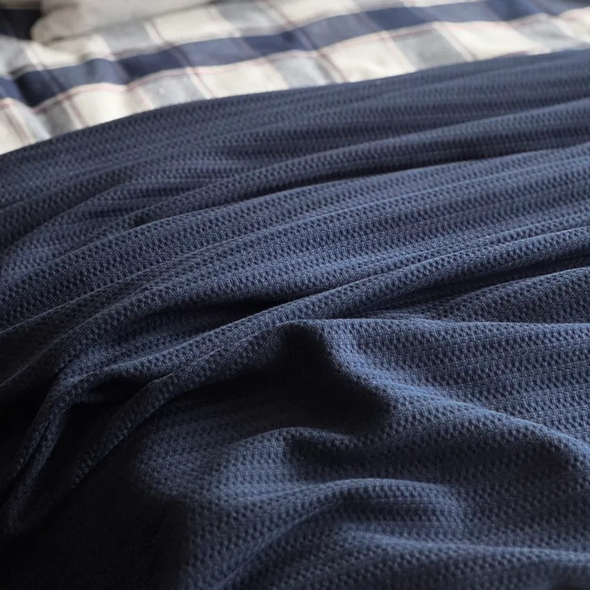 Recycled Bedspread Rasmus, Navy Blue