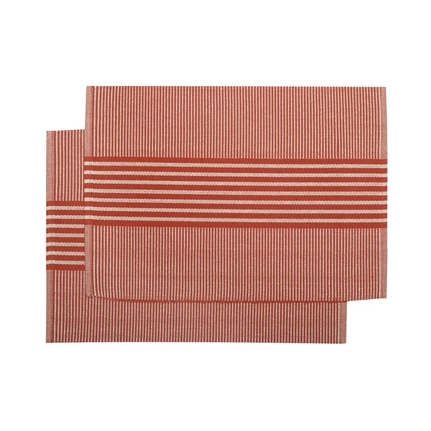 Recycled Placemat 2-pack Isa, Linen/Rust