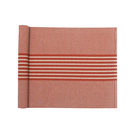 Recycled Table Runner Isa, Linen/Rust