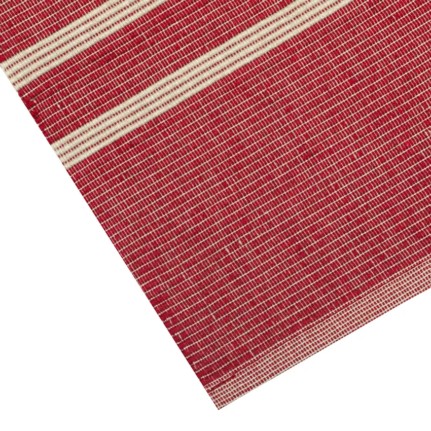 Recycled Table Runner Sigrid, Dark Red/Linen