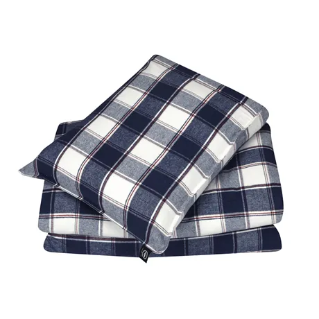 Recycled Pillowcase, Tärnaby, Navy Blue/Burgundy