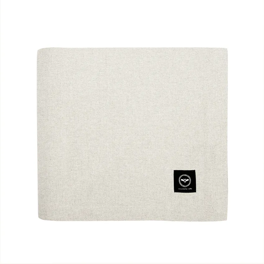 Recycled Wipeable Tablecloth Hedvig, Linen/White