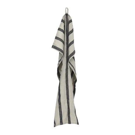 Tea Towel Leo, Linen with black stripes