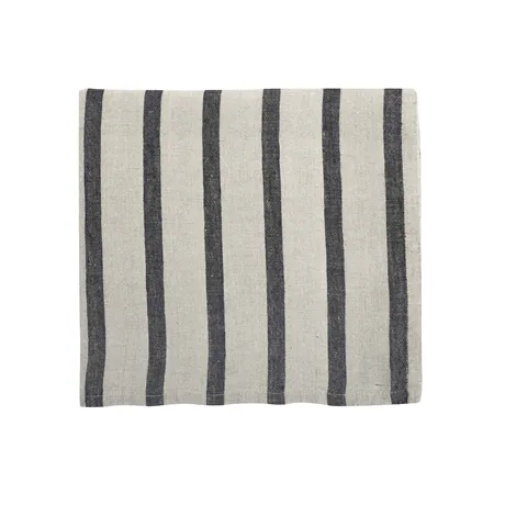 Tablecloth Leo, Linen with black stripes
