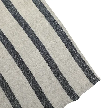 Tablecloth Leo, Linen with black stripes