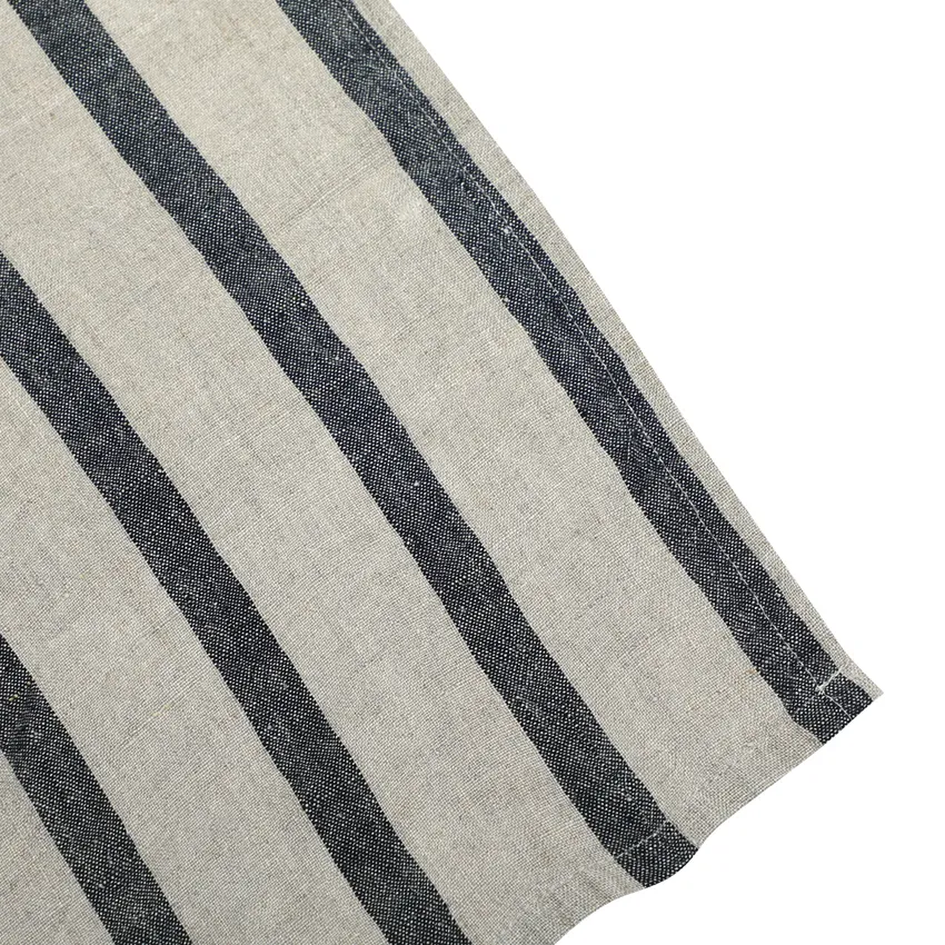 Tablecloth Leo, Linen with black stripes