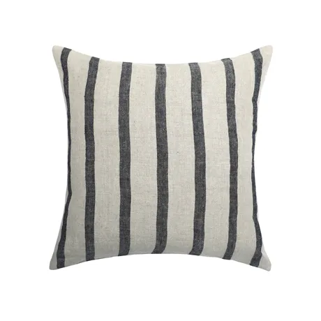 Cushion Cover Leo, Linen with black stripes