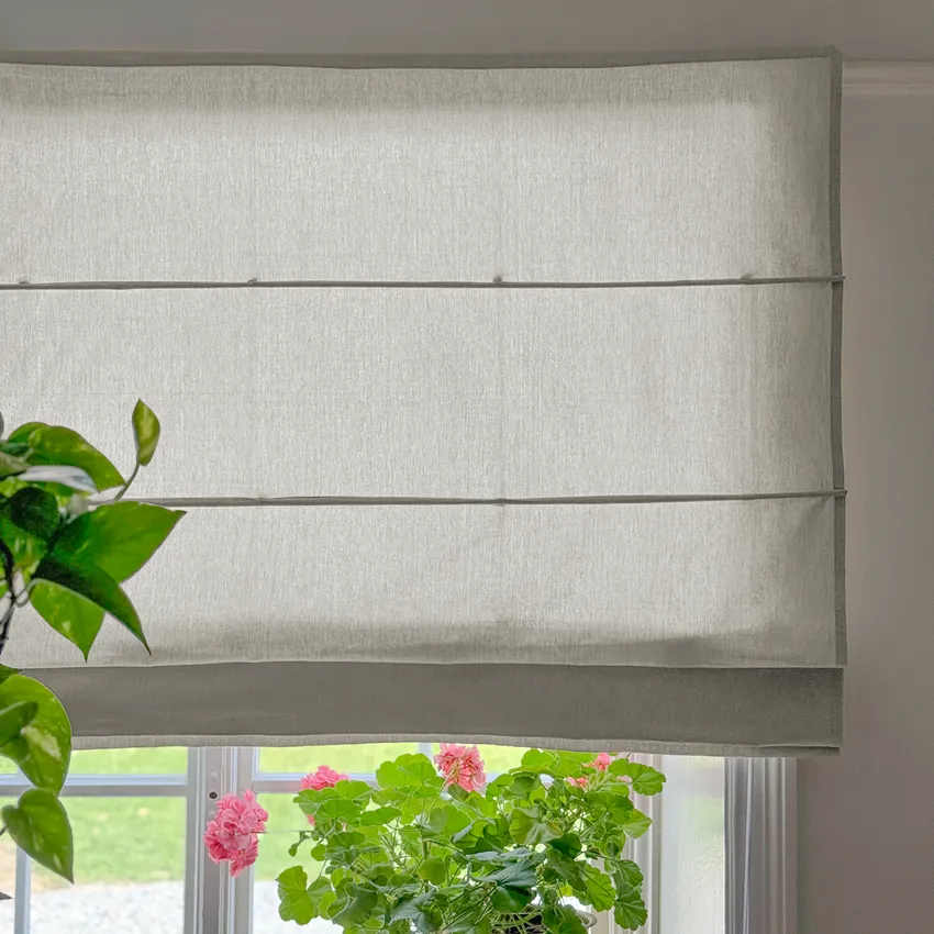Recycled Roman Blind Elin, Linen/White