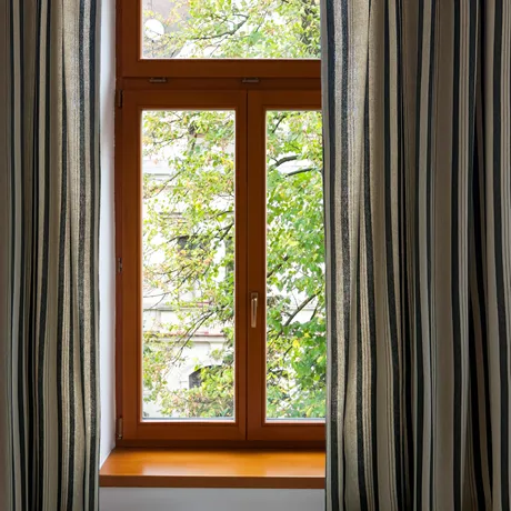 Recycled Curtain Panel 2-pack Isabell, Linen/Olive Green