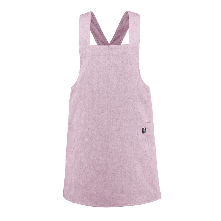 Recycled Apron Helen, Light Pink/White