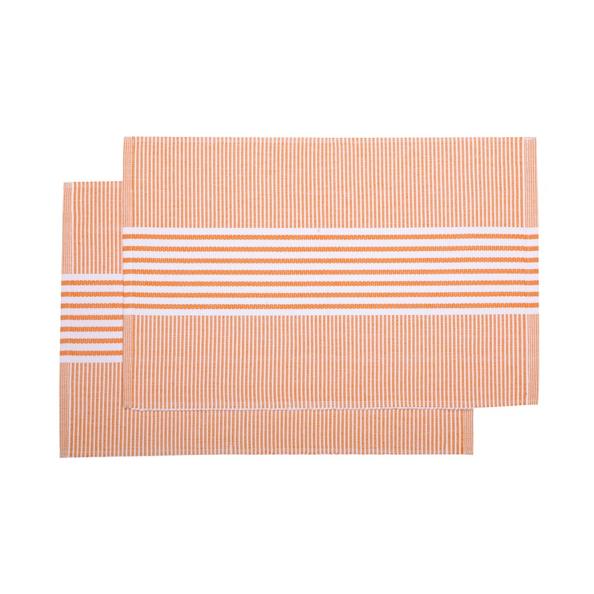 Recycled Placemat 2-pack Isa, Orange/White