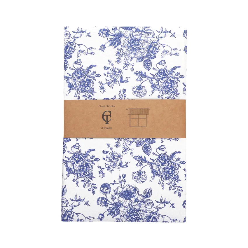 Recycled Curtain Valance Juni, White/Blue