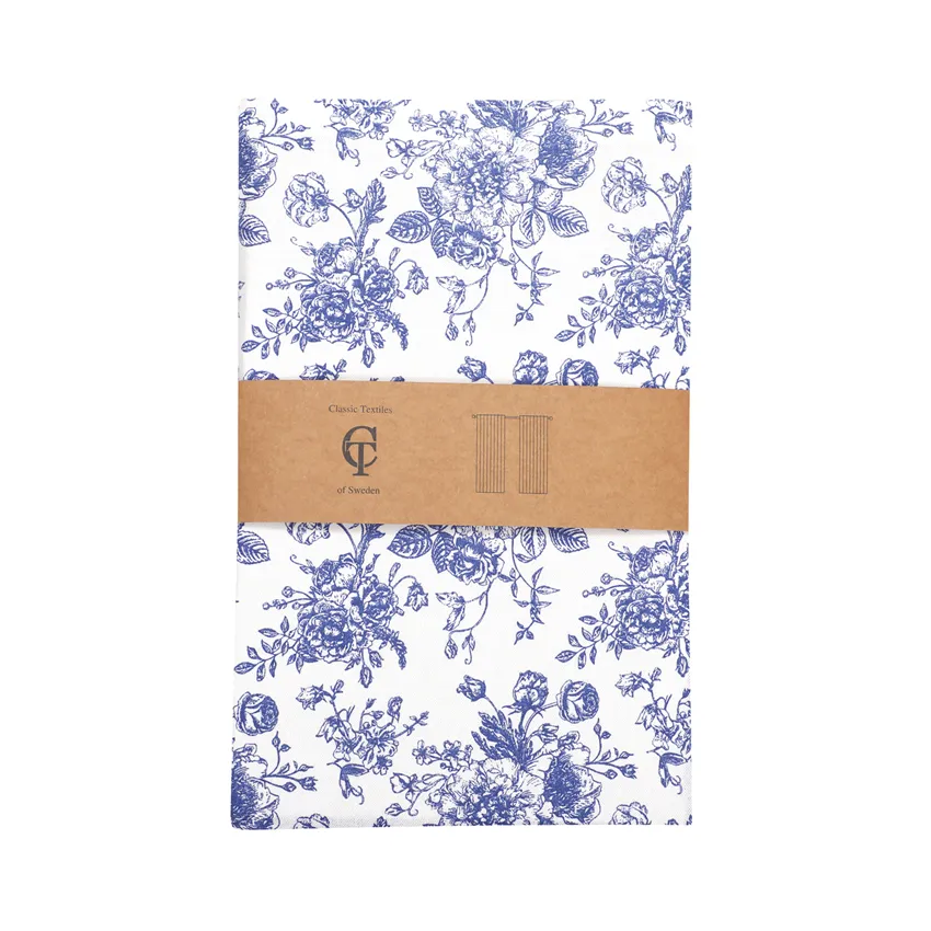 Recycled Curtain Panel 2-pack Juni, White/Blue