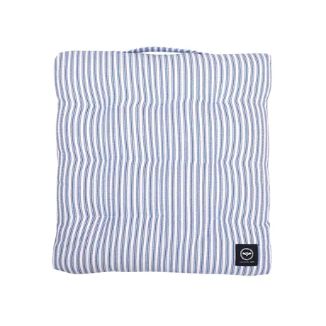 Recycled Chair Pad Lina, Grey Blue/White