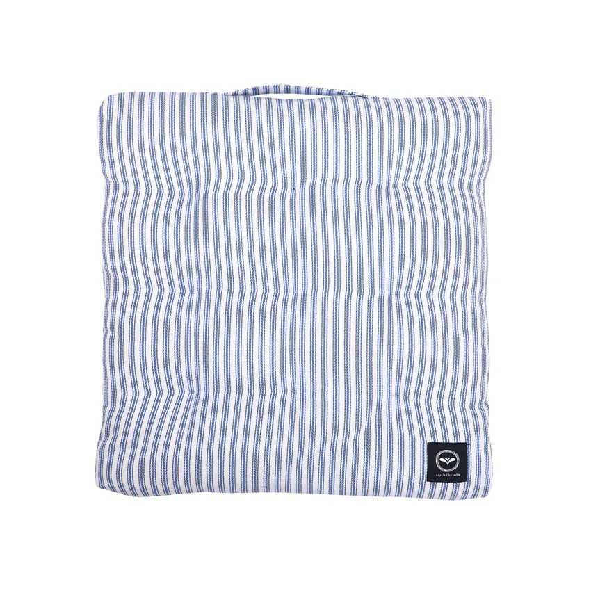 Recycled Chair Pad Lina, Grey Blue/White