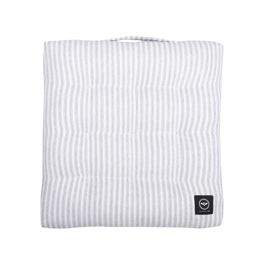 Recycled Chair Pad Lina, Light Grey/White