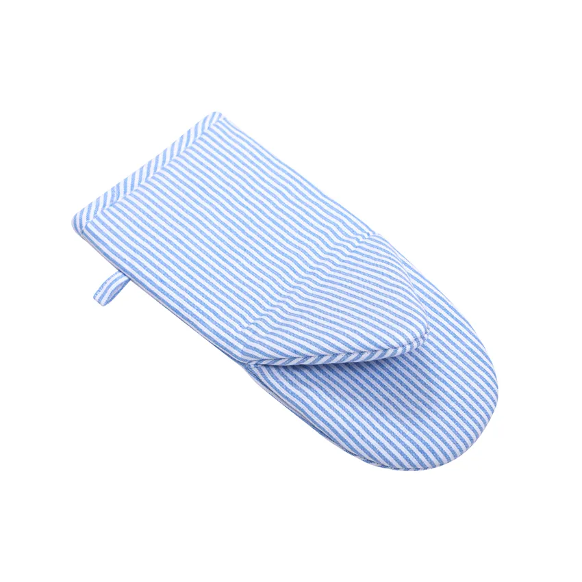 Recycled Oven Mitt Bosse, Light Blue/White