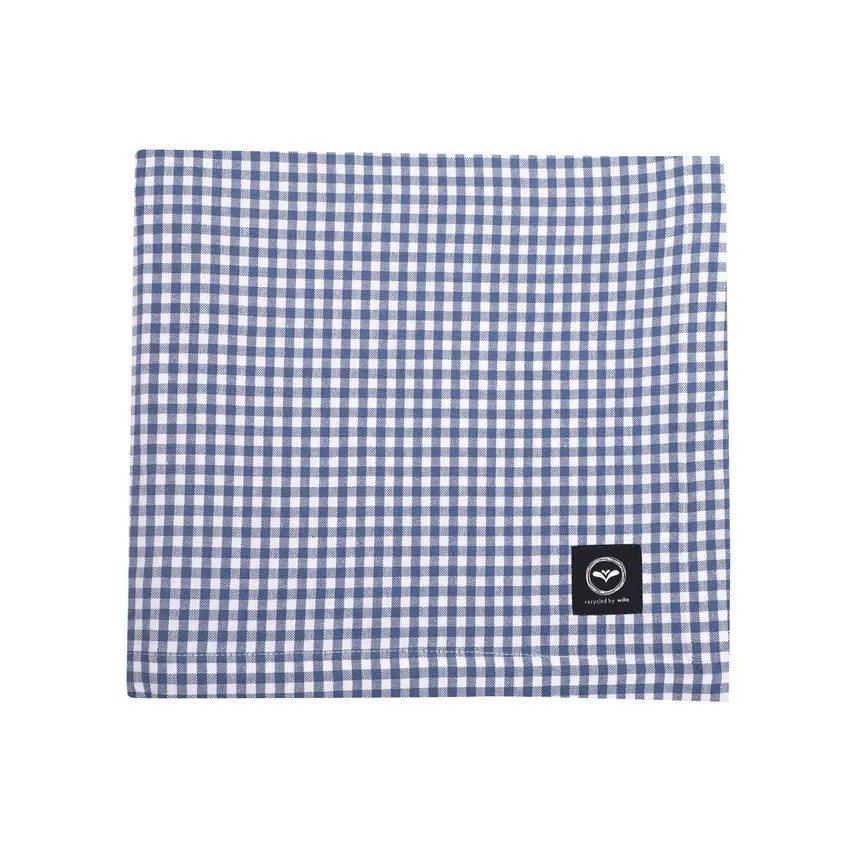 Recycled Tablecloth Madicken, Grey Blue/White