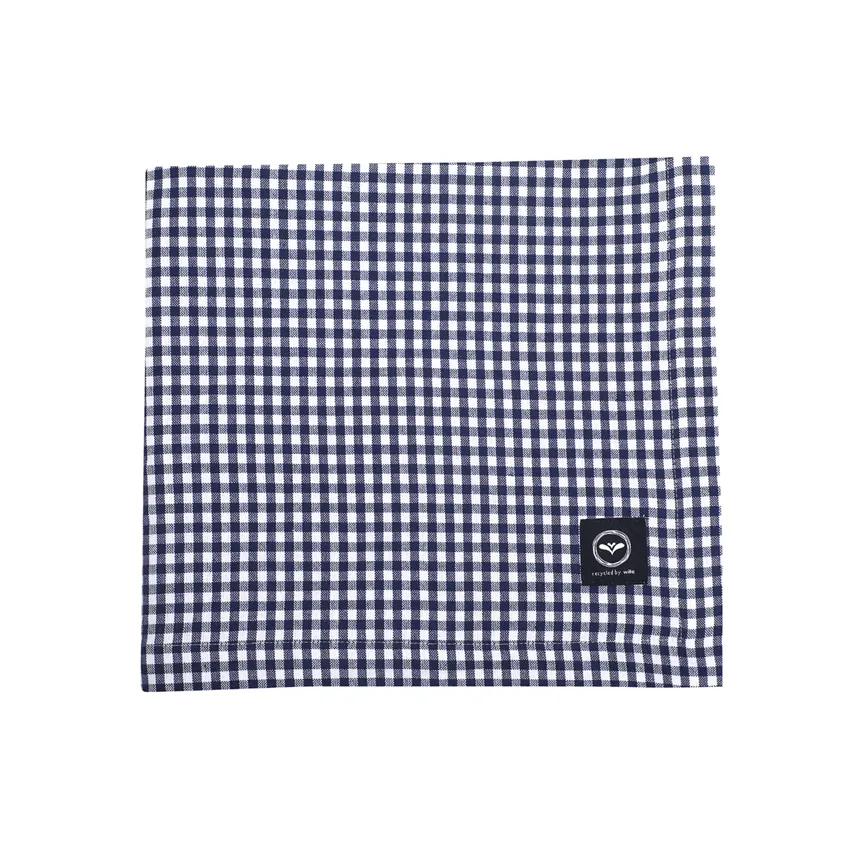 Recycled Tablecloth Madicken, Navy Blue/White