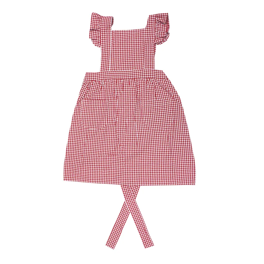 Recycled Apron Madicken, Ruffle, Red/White